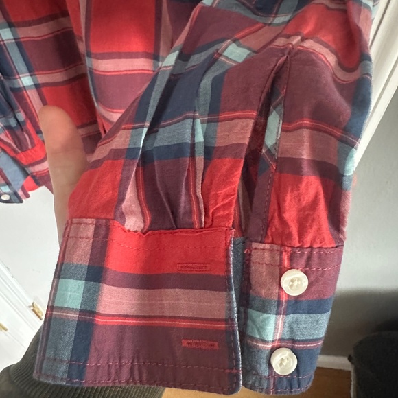 St Johns Bay Women 2X red and blue flannel long sleeve shirt - Picture 2 of 6